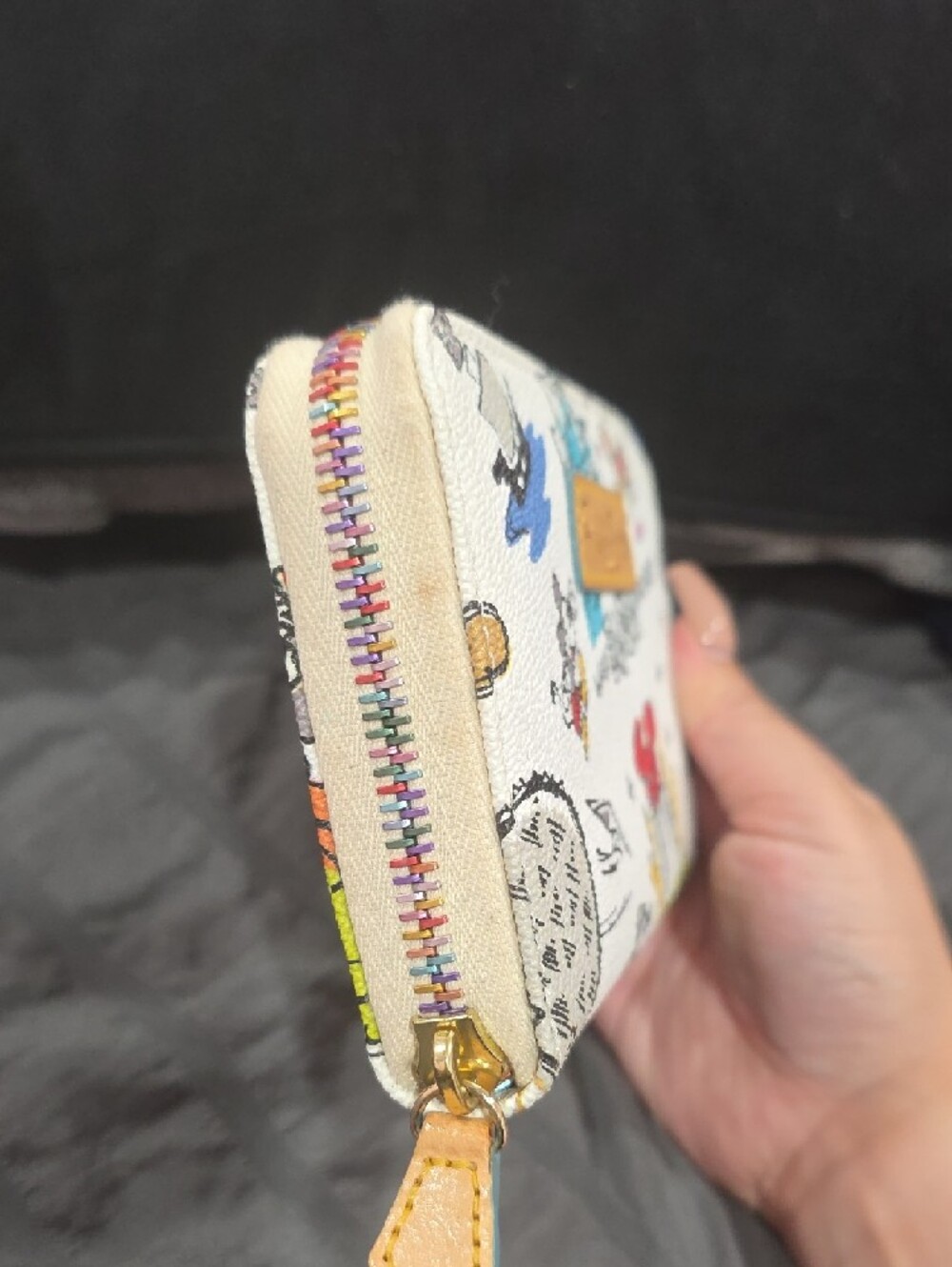 Dooney & Bourke White Multi Disney Sketch Zip Wallet - Picture 4 of 12
